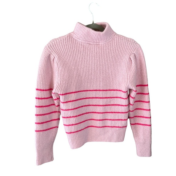 RD Style Ribbed Half-Zip Sweater Striped Pullover Knit Pink S cozy winter chic - Picture 4 of 12